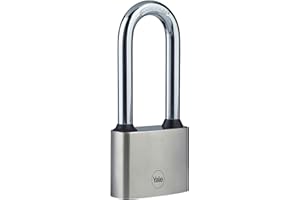 Yale candado acero endurecido cuerpo 50 mm arco largo 3 llaves seguridad estándar exterior puertas y cobertizos EN12320 doble cierre