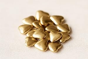 GÉNÉRIQUE Dragées Petits Coeurs au Chocolat Suprême, 70% Cacao, 21 Doré, Fabrication Artisanale Française, 250g (Doré)