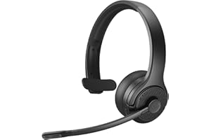 EKSA H3 Cuffie Bluetooth [65 Ore e Portata di 30M], Cuffie Mono per PC con Microfono e Riduzione del Rumore, Cuffie Wireless Bluetooth 5.4 aggiornate per Ufficio/Team