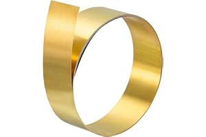 QUARKZMAN Messingblech 1000 x 25 x 0,4 mm Messingstreifen H62 Messingblechrolle Metallplatte Golden Messing Dünnes Blech Messingplatten Messingfolie für DIY Schneiden Handwerk Machen