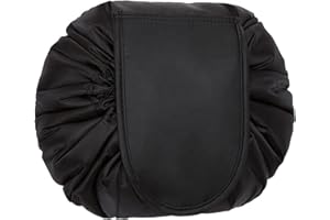 WILSONZIN Kulturbeutel zum Aufhängen für die Reise, wasserdichtes Oxford-Tuch, Kosmetiktasche mit Kordelzug, tragbarer Kulturbeutel für Herren und Damen, Make-up-Aufbewahrungstasche, Schwarz