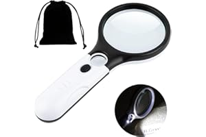 LWMTT Lupe mit Licht,10X 30X Leselupe, Handlupe mit 3 LEDs，Handlupe mit Doppellinse für ältere Menschen zum Lesen,Beleuchtete Lupe für Handwerk, Senioren, Lesen, Inspektion, Münzen, Juwelier