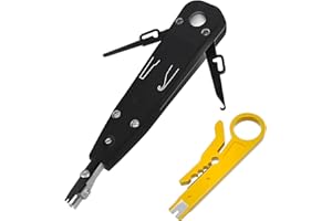 SOLRYN LSA Herramienta de Colocación con Mini Pelacables, LSA Herramienta de Instalación para Cajas de Red/Paneles de Conexiones/Listones/Terminales de Corte, Traje de Impacto Ligero y Portátil