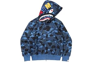 LIAOPUFUS Sudadera Shark con Capucha Hombre Pullover Deportivo de Moda Estampada