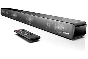 ULTIMEA Sound Bars for TV, 100W TV Speakers Soundbar for Surround 3D Sound, HiFi/Dynamic/Bass Enhanced, Works Bluetooth/4K TV/CEC Remote/ARC/Optical/AUX/Wall Mounted Speaker, for Home Theater Audio