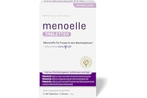 ‎MENOELLE menoelle® Tabletten für Frauen – Wechseljahre pflanzlich mit EstroG-100®, Vitamin B6, B12, D, Zink & Calcium – unterstützt Energie, Nerven & hormonelles Gleichgewicht – 60/ Tab.