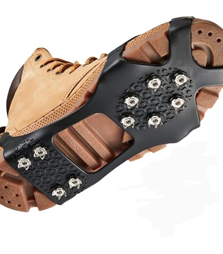 WLHFDC Schuhspikes Winter – Anti-Rutsch Spikes Mit 10 Edelstahl-Zacken, Größen 35–49, Aus TPE, Für Walking, Angeln, Klettern & Eis WLHFDC Schuhspikes Winter – Anti-Rutsch Spikes Mit 10 Edelstahl-Zacken, Größen 35–49, Aus TPE, Für Walking, Angeln, Klettern & Eis