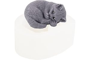 JS MOLD Silikonform Tiere 3D, Katzen Form Silikon Seifengießform,Tier Gießformen Silikon,Hund Kerze Silikonform,Epoxidharz Formen für Kuchen, Seifen, Fondant Kuchen Dekoration Form (3#)
