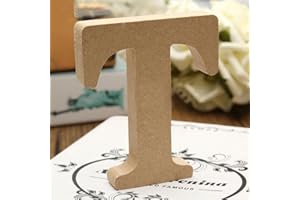 Gspirit Decorativo De Madera Letras, Original Color 26 Alfabeto Madera Letras para Ombre para niños Cumpleaños Fiesta Boda Casa (T)