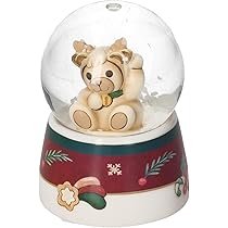 Boule De Neige Angelo Con Vischio THUN - Decorazione Natalizia In Vetro E Ceramica - Foto 2