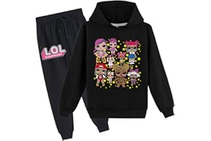 ERICHMAN Printemps Automne Mignon Filles Pull Sweat Costume Survêtement Ensembles À Capuche et Pantalon Costume pour Enfants