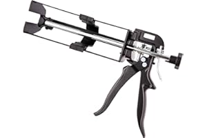 VERLINGER Pistolet à Colle Époxy 400 ml - Presse à Cartouche Rapport de Poussée 26:1 en Aluminium et Acier - Applicateur Résines Bi-Composant pour Réparation, Industrie, Construction et Atelier Pro