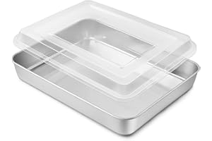 Onader Blacha do pieczenia, prostokątna forma do pieczenia ze stali nierdzewnej, z hermetyczną pokrywką, głęboka blacha do pieczenia, serwowania, nadaje się do mycia w zmywarce – 31,7 x 24,8 x 5 cm