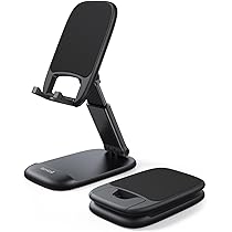 TOPGO Supporto Universale Per Cellulare In Alluminio - Pieghevole E Regolabile Per Scrivania, Comodino, Compatibile Con IPhone 15 Pro Max, Samsung S24 Ultra E Tablet Fino A 10 Pollici
