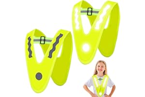 Frogetu Kamizelka odblaskowa dla dzieci, 2 sztuki, z 4 paskami odblaskowymi, kamizelka odblaskowa, kamizelka odblaskowa, kamizelka odblaskowa dla dzieci, odblaskowa, do jazdy konnej