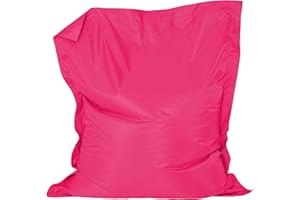 Bean Bag Bazaar Outdoor Kids Bean Bag, Pink, Water Resistant Fabric, Beanbag with Filling Included, 125cm x 100cm, Indoor Outdoor Floor Cushion, Kids Garden Chair also ideal for Bedroom, Playroom