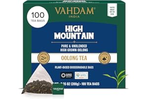 VAHDAM, High Mountain Oolong Tea Bags (100 Count) Non GMO, Gluten Free | High Grown Oolong Tea Leaves - Light & Floral | Resealable Ziplock Pouch