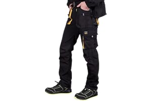 REIS FORECO-T BJS46 Pantalon de Travail pour Homme, Protecteur, Anti-Coupure, Cargo, 80% Polyester 20% Coton, Noir Gris Clair, Taille 46