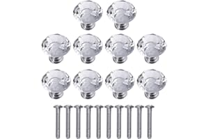 Ounona Lot de 10 poignées de meubles en verre En forme de diamant 30 mm