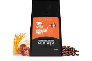 Lean Caffeine svampkaffe med Lion’s Mane Reishi Cordyceps 908 g | Färskt malet kaffe, inte snabbkaffe • Testat för mykotoxiner och tungmetaller • EU-extrakt från fruktkropp • 908 g