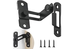 WONJEAN Cerradura De Puerta Corredera De 90°, Pestillo De Puerta Negro, Cerrojo De Acero Inoxidable, Pestillo De Puerta Negro, Pestillo De Perno Negro Para Puerta, Ventana, Dormitorio