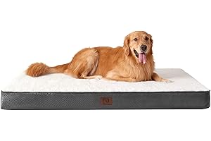 EHEYCIGA Cama Perro Extra Grande XXL Ortopédica, 120x74x8cm Colchon Perro con Espuma De Caja De Huevos, Colchoneta Perro Lavable, Dog Bed, Beige