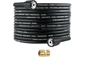 SSEHCWAN Wąż do myjki wysokociśnieniowej, 10 m, M22 x 14 mm, wąż przedłużający, 240 bar, wysokociśnieniowy wąż zastępczy, kompatybilny ze standardem Kärcher M22-14, połączenie z gwintem M22 x 1,5, wtyczka
