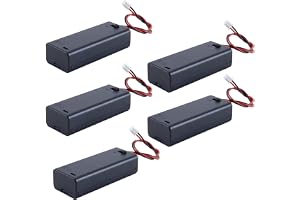 Alide Hållare för 3V 2 AAA-batterier, förvaringslåda med på/av-brytare, PH2.0-hankontakt, kabel 15 cm (5-pack)