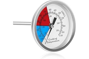 ONLY FIRE Onlyfire Thermomètre pour Barbecue Charbon de Bois Fumoir, 76mm Thermomètre Four à Pizza en Acier Inoxydable, pièces de Rechange pour BBQ