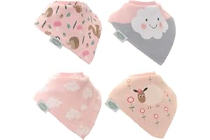 Ziggle - Bandana Dribble Bibs - Cotton Front Baby Bibs Newborn to 24 Months - Newborn Baby Gifts - Bibs For Comfortable Kids