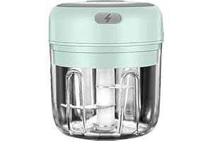 DAMOHONY Machacador de Ajos Eléctrico, Mini Trituradora de Ajo Eléctrica de 250ml, Trituradora de Ajo Portátil USB para Triturar Ajo, Jengibre, Cebolla, Chile en Polvo, Carne Picada