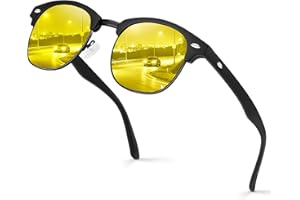 kunchu Night Driving Glasses For Men Women Anti Glare Night Vision Glasses For Driving HD Yellow Lens Polarised UV400 Ultralight Night Time Glasses