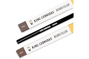 King Leonidas Beard Pencil Filler for Men (marrone), penna per fodera per barba resistente all'acqua per contrassegnare e dettagliare barbe a chiazze, modellatore e definitore per barba da uomo