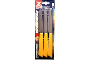 INOXBONOMI SET 6 COLTELLI DA TAVOLA BONOMI MADE IN ITALY COL. GIALLO LAMA INOX
