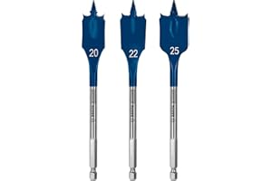 Bosch Accessories Professional 3x Coffrets de mèches plates Expert SelfCut Speed (pour Bois résineux, Panneau aggloméré, Ø 20-25 mm, Accessoires Perceuse à percussion)