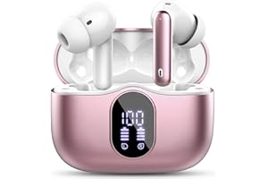 BTOOTOS Auriculares Inalámbricos, Auriculares Bluetooth 5.3 con HD Micrófono HiFi Estéreo Pantalla LED, Reducción de Ruido Auriculares,13 mm Controlador dinámico,IP7 Impermeable 36H Cascos Inalambricos