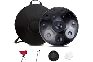 LXHGVKHJ Steel Handpan Drum, 55cm Hand Pan Drum de 432Hz/440Hz con Trípode, Instrumento de Percusión Drum de 9/10/ 12 Notas para Educación Musical, Entretenimiento, Meditación y Regalos Zen (Size : 432Hz, C