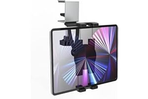 Oilcan Soporte Tablet Bajo Armario, Sujeción Tablet Cocina con Abrazadera de Metal Ajustable [Súper Estable], Porta Debajo del Armario para iPad Pro Air Mini, iPhone, Lenovo, Switch etc (4-12.9")