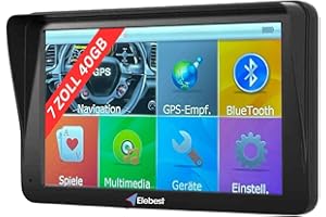 Elebest City 70A Navi – 7 Zoll (17,8 cm) GPS Navigationsgerät für Auto & Wohnmobil 2025 | 40GB Speicher, Bluetooth, Freisprecheinrichtung, Radarwarner, Europa-Karten mit lebenslangen Updates