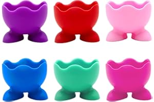 Bekecidi Ensemble de Coquetiers en Silicone, 6 Pièces Coquetiers Colorés Coquetiers Support Oeufs Support de Trempage Support Coquetiers de Poulet pour Cuisine Oeufs Bouillis Petit Déjeuner