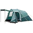 Portal 2-3 Man Tent Luxury 3000mm Waterproof with Porch Awning 3 Person Camping Tent with Sewn-in Groundsheet 2 Man with Bedroom Lightweight Tunnel for Festival Outdoor Hiking