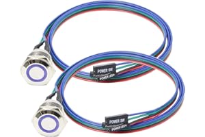 Guuzi 2 szt. Podwozia Przełącznik Hosta Metalowy Pokrętło, Komputer Host Kabel Obudowa PC LED Przycisk zasilania ATX Zasilanie włączanie/wyłączanie dla DIY Przełącznik 60 cm (16 mm)