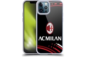Head Case Designs Licenza Ufficiale AC Milan Curvato Modelli Cresta Custodia Cover in Morbido Gel Compatibile con Apple iPhone 12 PRO Max