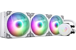 Vetroo V360 360mm Radiator White Addressable RGB All-in-one AIO CPU Liquid Water Cooler for Intel 1150/1151/1156 and AMD AM2/AMD3/AM4 3X 120mm ARGB PWM Fans w/Controller
