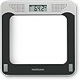 medisana PS 425 speaking bathroom scale up to 180 kg, bathroom scale with glass surface and voice output