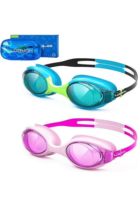 Occhialini Nuoto Bambini Anti-Appannamento - Con Clip Nasale, UV Protection, 4-14 Anni