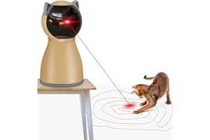 Petiepaw Interaktives Katzen-Laser-Spielzeug Automatisch für drinnen Katzen, [2024 Neu aufgerüstet] Echt zufällige Trajektorie Wiederaufladbare Laser Katzenspielzeuge für drinnen Katzen/Kätzchen/Hunde