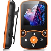 AGPTEK MP3 Player Bluetooth 5.0 Sport 32GB mit 1,5 Zoll TFT Farbbildschirm, Mini Musik Player mit Clip, Unterstützt bis 128GB