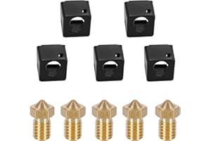 KOYOFEI 5PCS 0.4mm Nozzles and 5PCS Silicone Socks Kit, 3D Printer Parts Hotend Silicone Cover for Anycubic Kobra, Mega, Mega S, Mega X, Chiron FDM 3D Printers