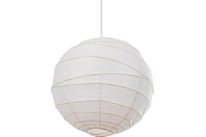 LOXTON LIGHTING White Irregular Faux Bamboo Paper Lanterns (White, 14inch/35cm)